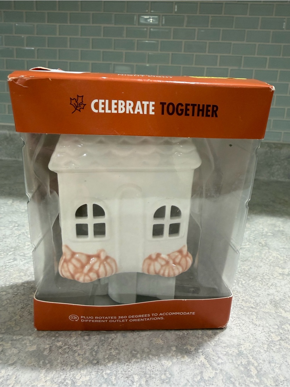 NEW Fall Ceramic Cottage Night Light by Celebrate Together